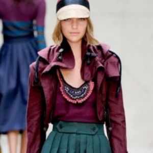 Burberry Prorsum (runway) Beaded SS Cotton Knit Top